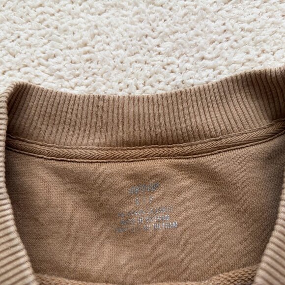 Aerie Oversized Tan Washed Sweatshirt Crewneck Slouchy Cozy Womens Size S Boho - Picture 5 of 8